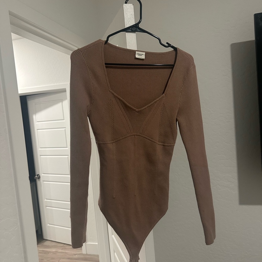Abercrombie Brown Long Sleeve Sweater Bodysuit